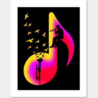 Music Bugle Player Posters and Art